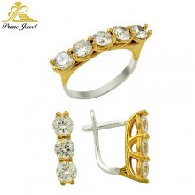 Gümüş zirkon taşlı set